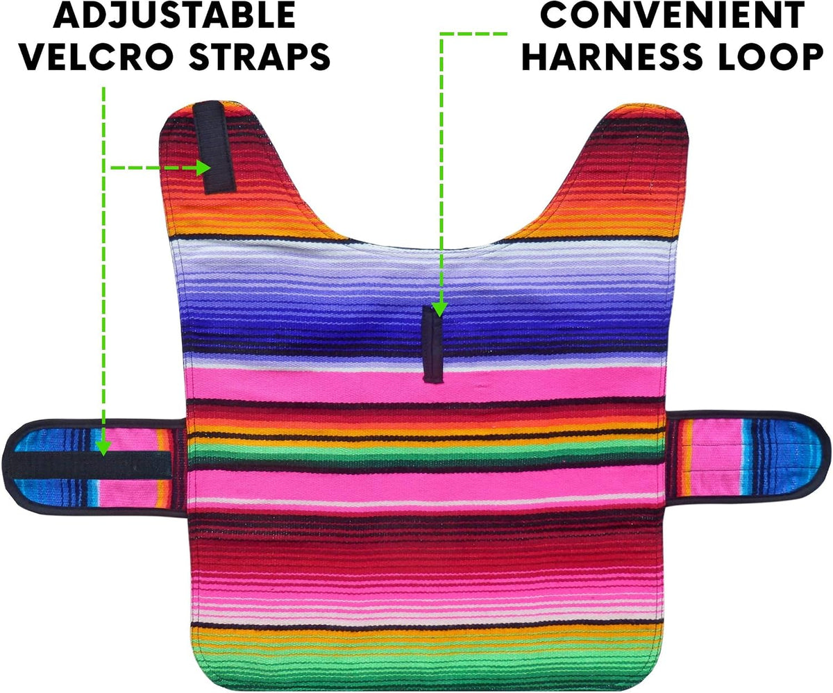 Dog Clothes - Handmade Dog Poncho from Authentic Mexican Blanket by  (Pink, Small)