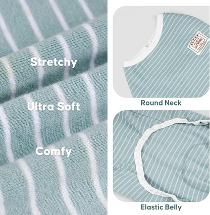 Striped Dog Pajamas for Small Dogs Stretchy Onesie for Daily Wear