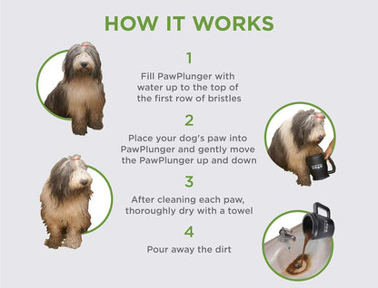 Paw Plunger – Dog Paw Cleaner - Dog and Puppy Essentials - Portable Dirty Paw Washer - Ideal for Medium Dogs - Black