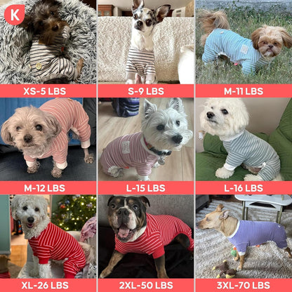 Striped Dog Pajamas for Small Dogs Stretchy Onesie for Daily Wear