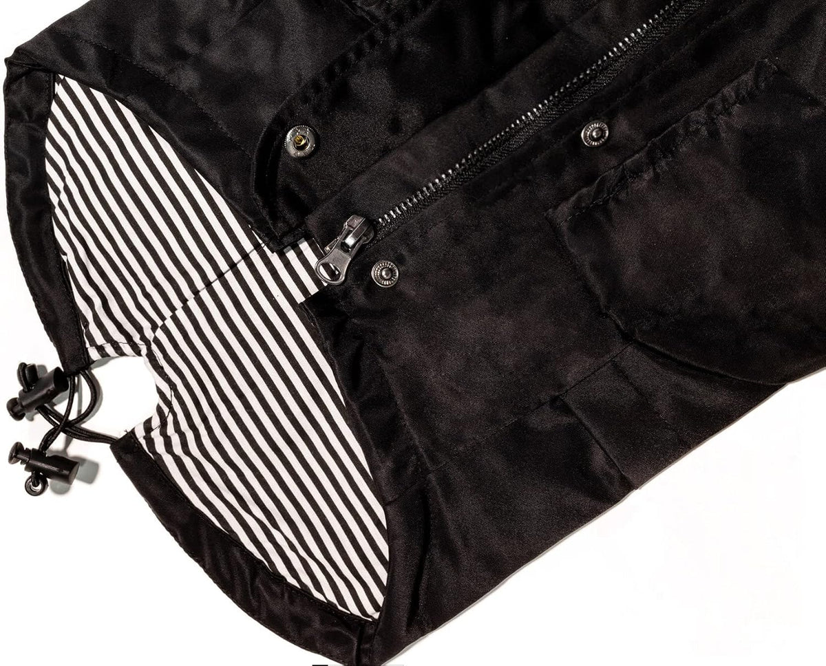 Classic Black Dog Raincoat with Removable Hood - XXS