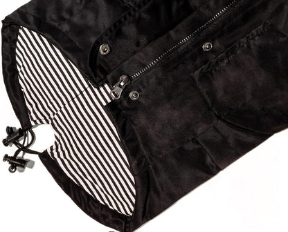 Classic Black Dog Raincoat with Removable Hood - XXS