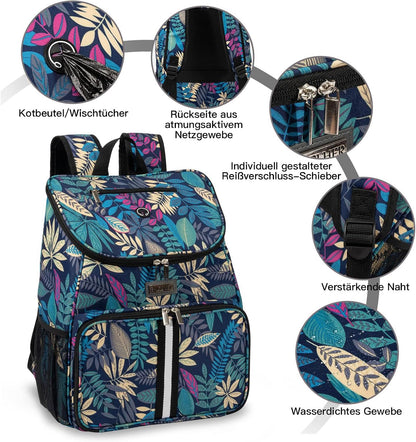 丨Dog Travel Bag, Airline Approved Pet Supplies Backpack, Dog Travel Backpack with 2 Silicone Collapsible Bowls and 2 Food Baskets