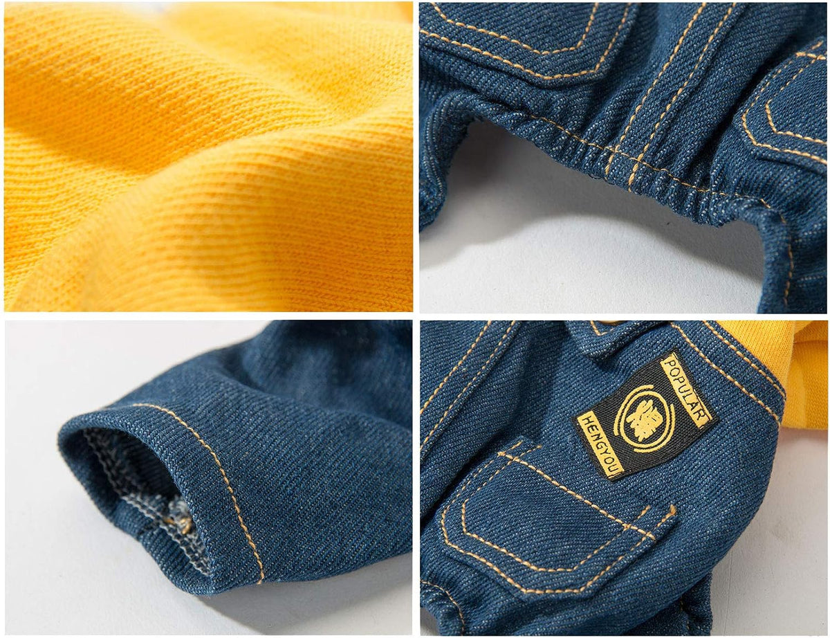 Dog Costume Clothes, Cute Denim Overalls for Small & Medium Pets, Boy & Girl Dogs Coats Jeans T-Shirts Sweatshirts
