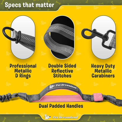 Exquisite Handsfree Dog Leash for Large Dogs. Ultimate Comfort & Freedom for Walking and Hiking. Premium Quality, Durable & Versatile Waist Belt. Your Dog Will Love This Running Leash.