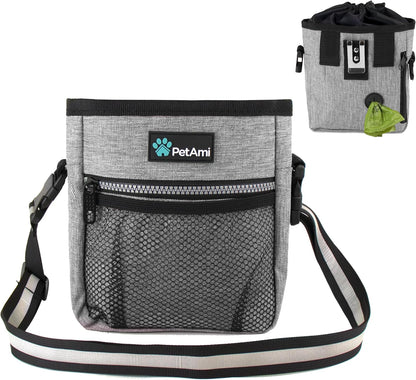 Hands Free Dog Treat Pouch for Training and Walking, Gray