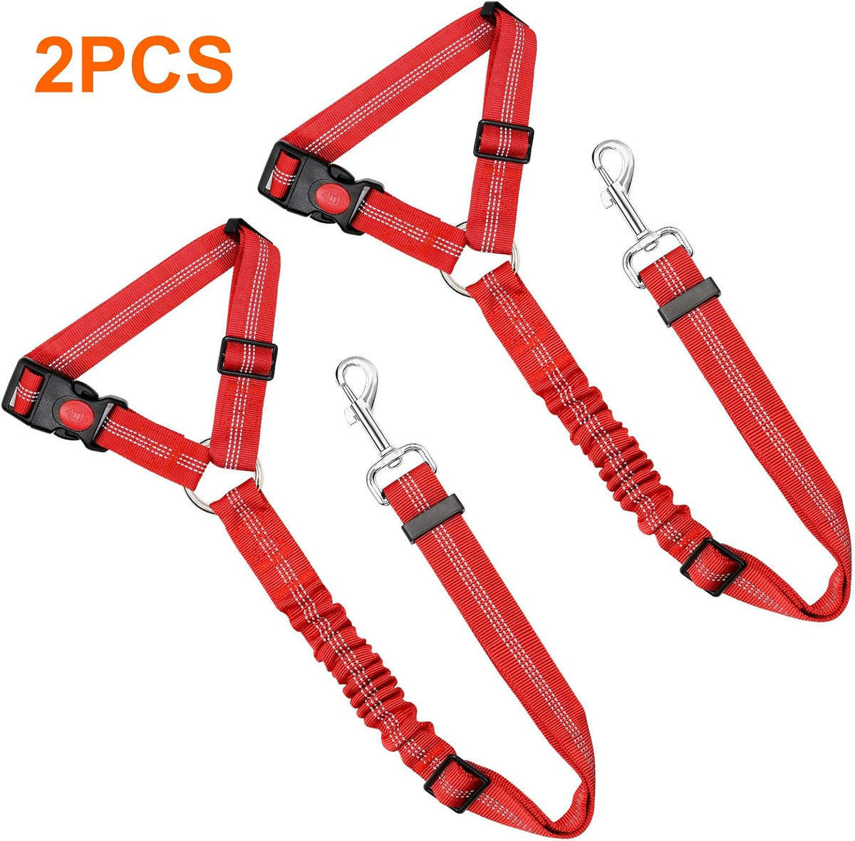 2 Pack Dog Seat Belt for Car, Headrest Restraint Safety Straps
