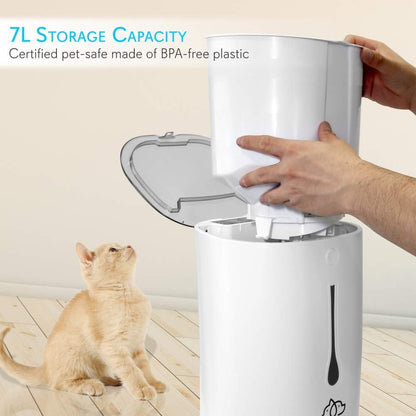 SLAPF30 - Smart Automatic Cat & Dog Food Dispenser - Digital Pet Feeder with Voice Message Playback