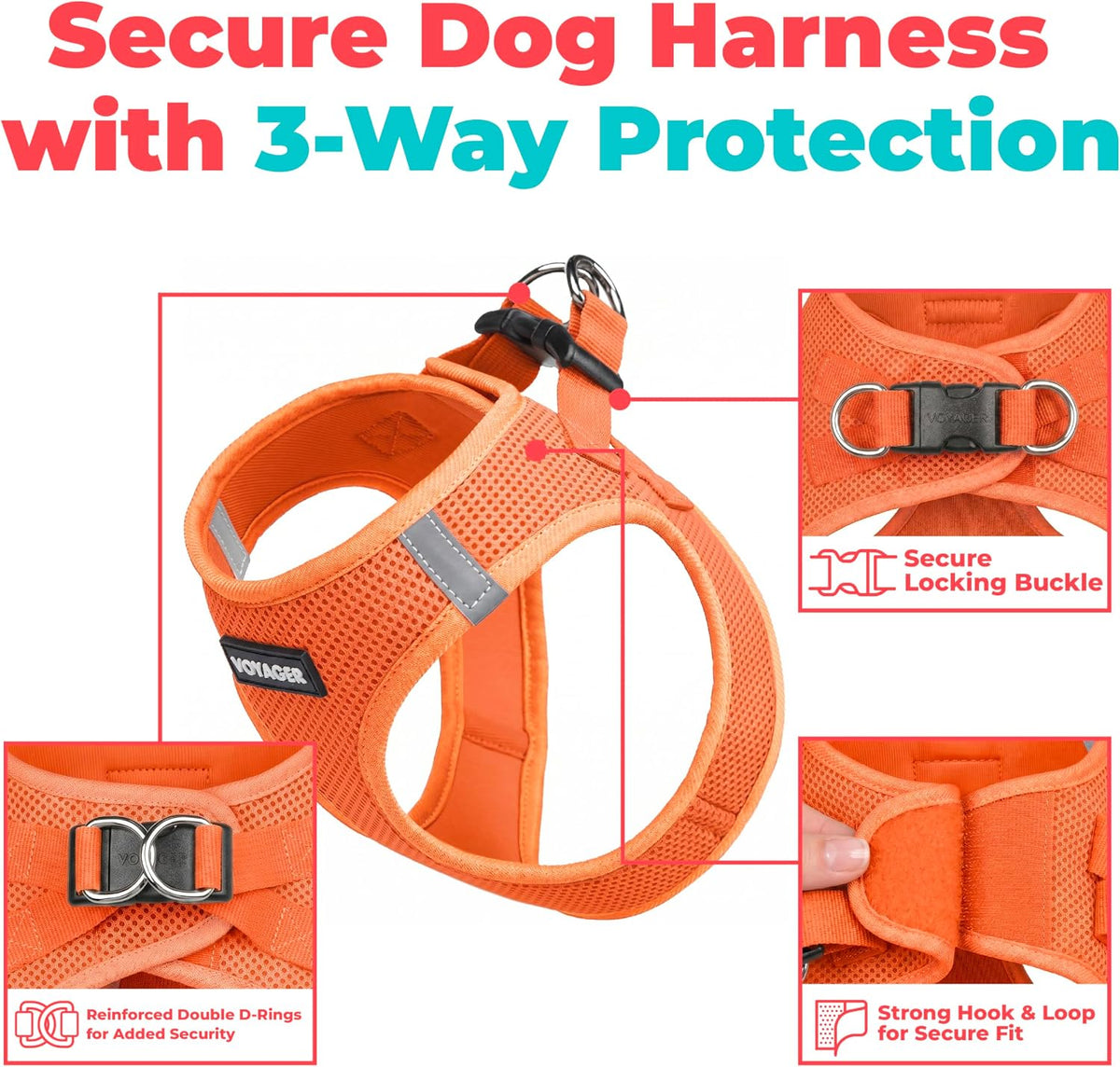 Voyager Step-In Air Dog Vest Harness - Orange, Xxx-Small