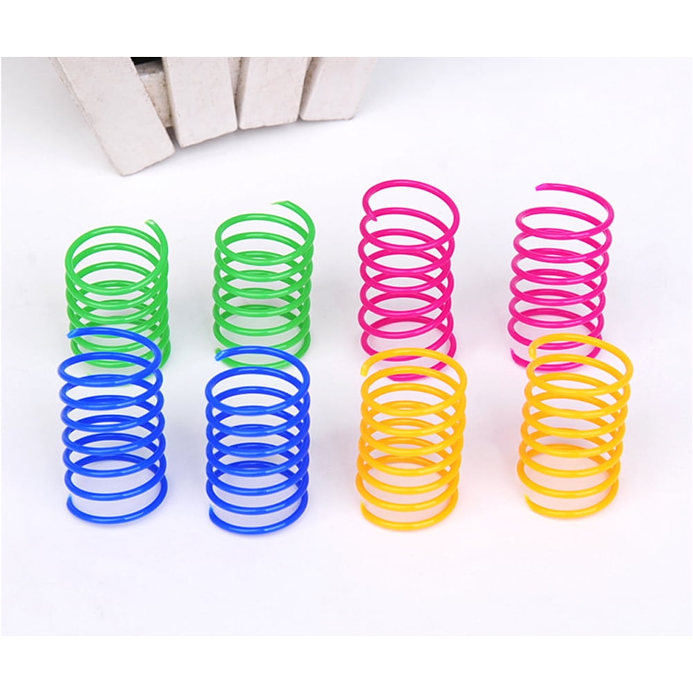 40 Pack Cat Spiral Spring, Cat Toys Spring for Indoor Cats, Durable Plastic Coils Colorful Cat Kitten Spring Toy Creative Toy for Swatting, Biting, Hunting
