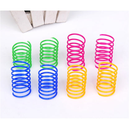 40 Pack Cat Spiral Spring, Cat Toys Spring for Indoor Cats, Durable Plastic Coils Colorful Cat Kitten Spring Toy Creative Toy for Swatting, Biting, Hunting