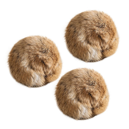 C 1/2/3/6Pcs 8Cm Rabbit Fur Ball Cat Toy with Catnip Interactive Chasing Plush Toy Balls Pet Cat Accessories Supplies