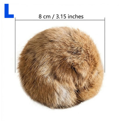 6/8Cm Silent Scratch Resistant Rabbit Fur Cat Balls Hunting Instinct Interactive Toy 1-3Pcs Indoor Kitten Play