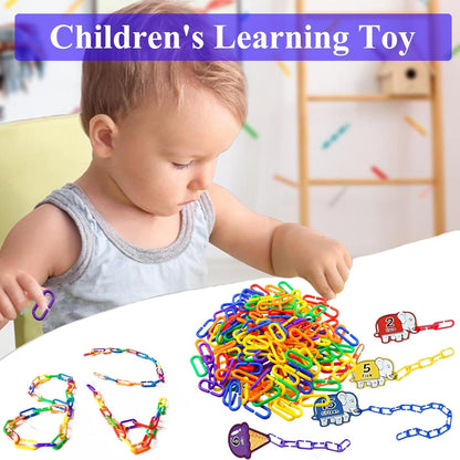 200Pcs Rainbow C-Clips Plastic Chain Links for Birds & Small Pets