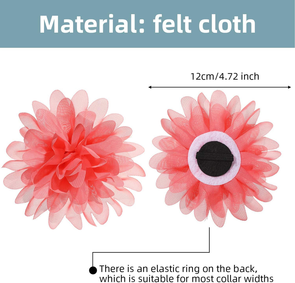 20 Pcs 4.7 Inch Dog Collar Flowers Bow, Multicolored