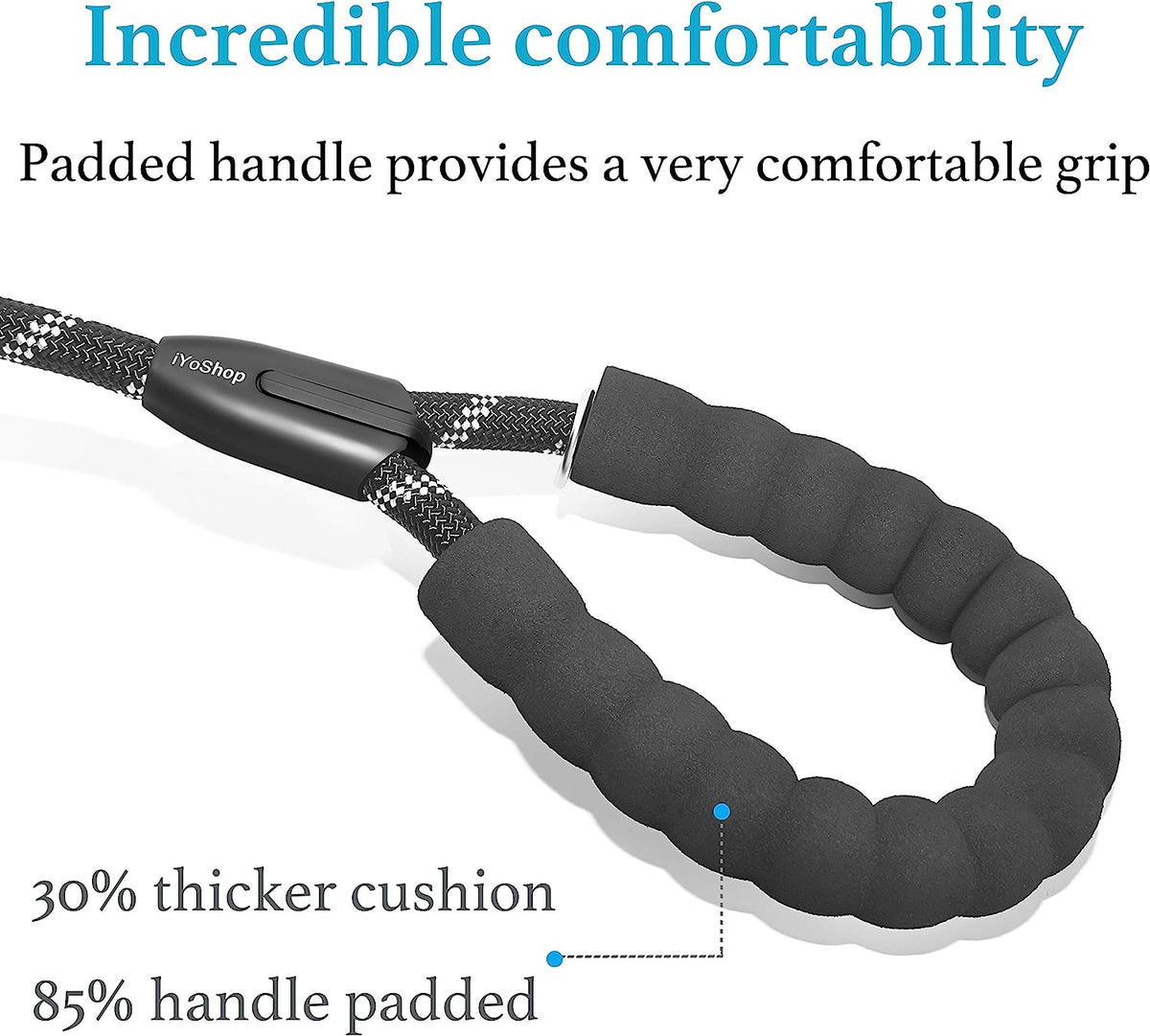 Double Dog Leash, 360° Swivel, No Tangle, Large, 25-150 Lbs, Black