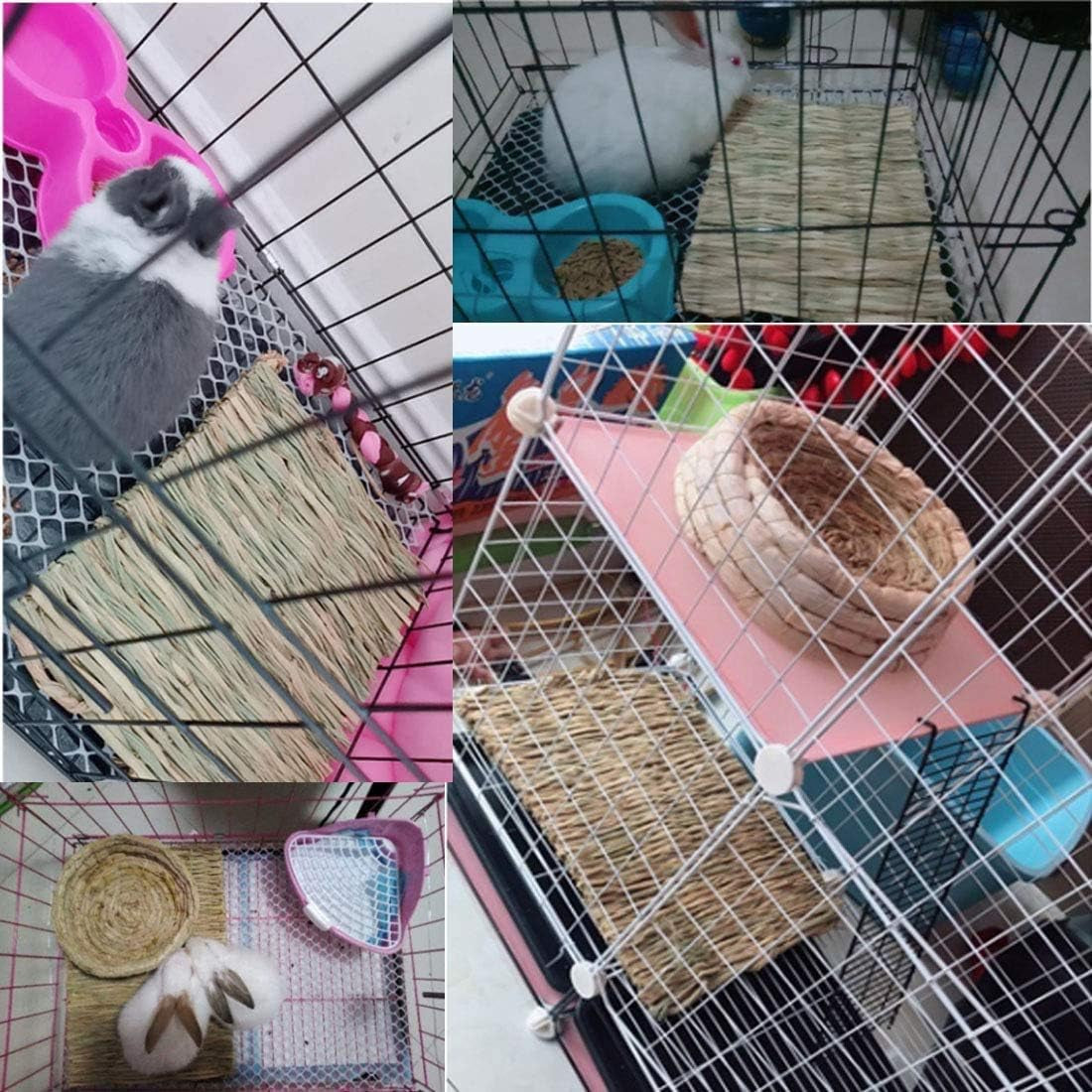 Grass Mat for Rabbit Woven Bed Mat Bunny Chew Toys (12PCS)