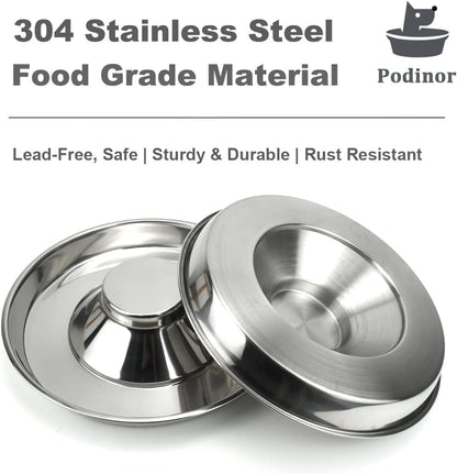 Stainless Steel Puppy Dog Bowls, Pets Puppies Feeding Food and Water Weaning Bowls Dishes Feeder, 11.8 Inch