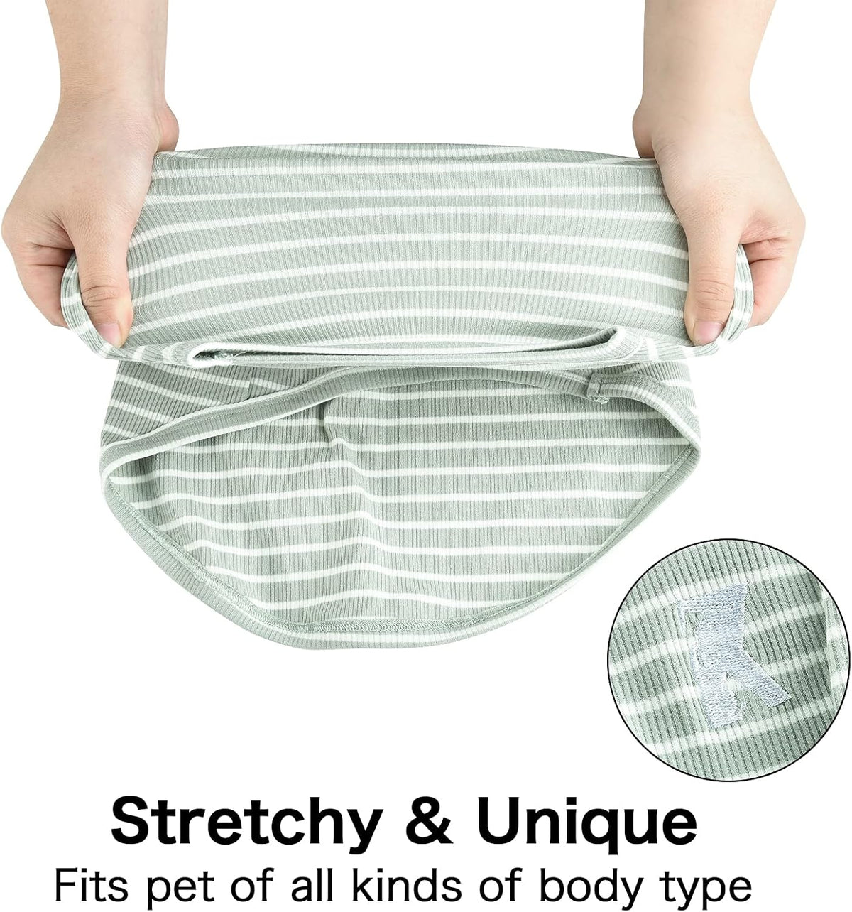 Dog Shirt Striped Lightweight Tank Top Stretchy - Pink & Green 5XL