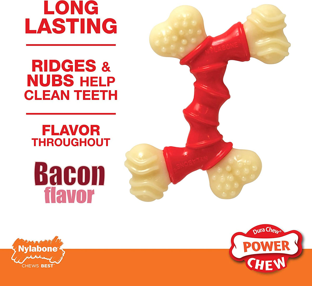 Power Chew Double Bone Dog Chew Toy, Bacon Flavor, X-Large