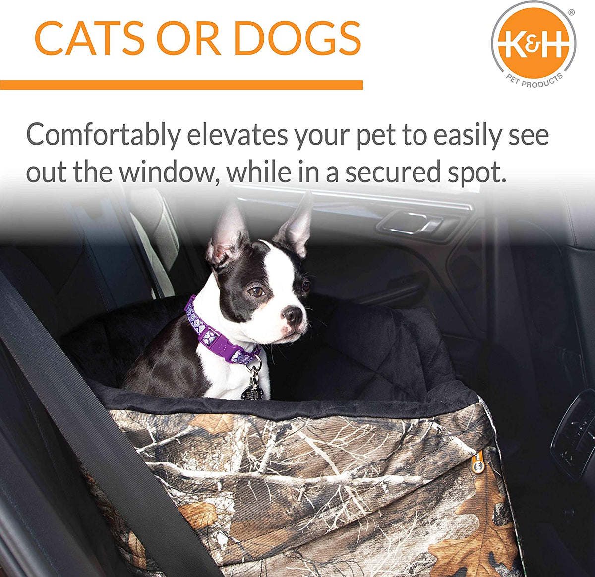 K&H Bucket Booster Dog Car Seat, Cat & Dog Booster Seat, Large Realtree